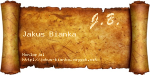 Jakus Bianka névjegykártya